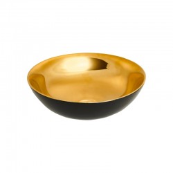 INVENA - Umývadlo na dosku TINOS TREND, 39,5 cm, čierna zlatá lesk (CE-43-027-C)