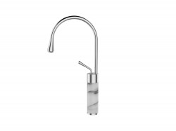 INVENA - Umývadlová batéria vysoká GABRO, TREND biela/chróm (BU-33-W02-V)