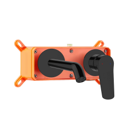 INVENA - Umývadlová podomietková batéria Alonia Trend, čierny lesk (BP-70-U04-V)