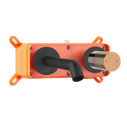 INVENA - Umývadlová podomietková batéria Moonlight Trend, čierna/rose gold (BP-77-U14-V)