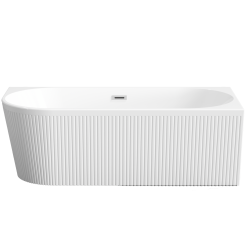 INVENA - Vaňa voľne stojaca k stene, ryhovaná 170 Glamour Trend, pravá, sifón chróm (AN-02-11P-KPL)