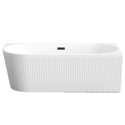 INVENA - Vaňa voľne stojaca k stene, ryhovaná 170 Glamour Trend, pravá, sifón čierny (AN-02-14P-KPL)