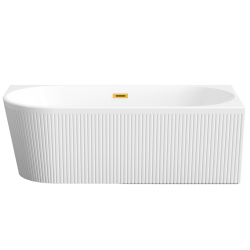 INVENA - Vaňa voľne stojaca k stene, ryhovaná 170 Glamour Trend, pravá, sifón zlatý (AN-02-19P-KPL)