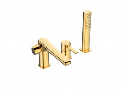 INVENA - Vaňová batéria 3 otvorová GLAMOUR zlato (BW-02-S09-V)