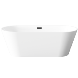 INVENA - Voľne stojaca vaňa 170 cm Limnos so sifónom čierny (AN-00-140-KPL)