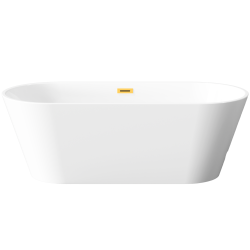 INVENA - Voľne stojaca vaňa 170 cm Limnos so sifónom zlatý (AN-00-190-KPL)