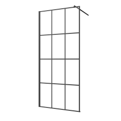 INVENA - Walk-in II 110x200cm, geometrická 8mm shiny-glass, čierna (AK-32-117-S)