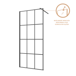 INVENA - Walk-in II 120x200cm, geometrická 8mm shiny-glass, čierna (AK-32-127-S)
