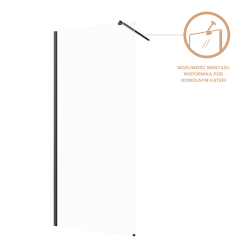 INVENA - Walk-in II 90x200cm, číra 8mm shiny-glass, čierna (AK-32-191-S)