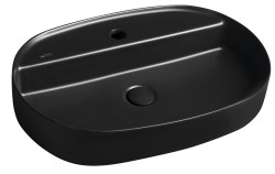 ISVEA - INFINITY OVAL keramické umyvadlo na desku, 60x40cm, černá mat (10NF65060-2N)