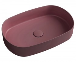 ISVEA - INFINITY OVAL keramické umývadlo na dosku, 55x36cm, matná Maroon Red (10NF65055-2R)