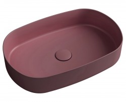 ISVEA - INFINITY OVAL keramické umývadlo na dosku, 55x36cm, matná maroon Red (10NF65055-2R)