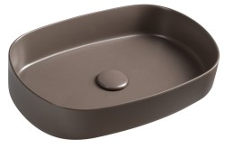 ISVEA - INFINITY OVAL keramické umývadlo na dosku, 55x36cm, taupe (10NF65055-2H)