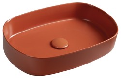 ISVEA - INFINITY OVAL keramické umývadlo na dosku, 55x36cm, terracotta (10NF65055-2U)