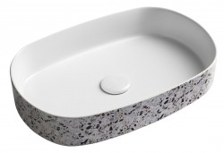 ISVEA - INFINITY OVAL keramické umývadlo na dosku, 55x36cm, terrazzo (10NF65055-2L-TRZ)