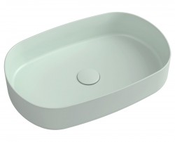 ISVEA - INFINITY OVAL keramické umývadlo na dosku, 55x36cm, zelena mint (10NF65055-2T)