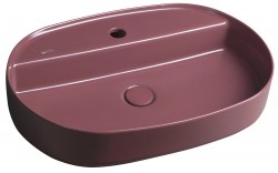 ISVEA - INFINITY OVAL keramické umývadlo na dosku, 60x40cm, matná Maroon Red (10NF65060-2R)