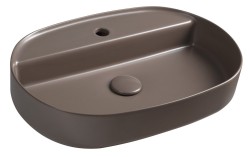 ISVEA - INFINITY OVAL keramické umývadlo na dosku, 60x40cm, taupe (10NF65060-2H)
