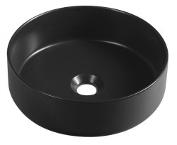 ISVEA - INFINITY ROUND keramické umývadlo na dosku, priemer 36cm, čierna mat (10NF65036B)