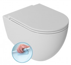 ISVEA - INFINITY závesná WC misa, Rimless, 36,5x53cm, matná biela (10NF02001-2L)