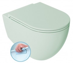 ISVEA - INFINITY závesná WC misa, Rimless, 36,5x53cm, zelena mint (10NF02001-2T)