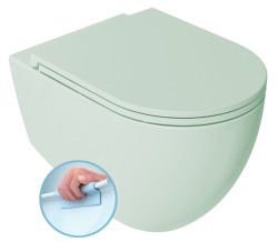 ISVEA - INFINITY závesná WC misa, Rimless, 36,5x53cm, zelena mint (10NF02005-2T)