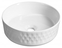 ISVEA - ROMBO keramické umývadlo na dosku, priemer 36cm, biela (10NF67036)