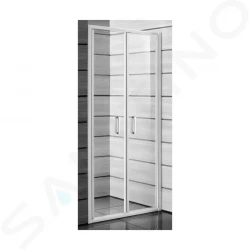 JIKA - Lyra plus Sprchové dvere dvojkrídlové 800 Ľ/P, sklo dekor stripy, biela (H2563810006651)