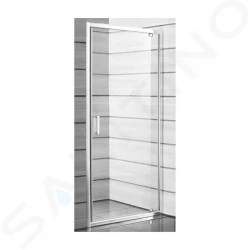 JIKA - Lyra plus Sprchové dvere pivotové 800 Ľ/P, sklo dekor stripy, biela (H2543810006651)