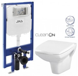 JIKA predstenový inštalačný 8 cm systém bez tlačidla + WC CERSANIT CLEANON CARINA + SEDADLO (H894652 X CA2)