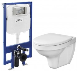 JIKA predstenový inštalačný 8 cm systém bez tlačidla + WC CERSANIT DELFI + SEDADLO (H894652 X DE1)