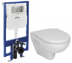 JIKA predstenový inštalačný 8 cm systém bez tlačidla + WC JIKA LYRA PLUS + SEDADLO duraplastu (H894652 X LY6)
