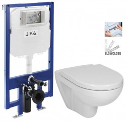 JIKA predstenový inštalačný 8 cm systém bez tlačidla + WC JIKA LYRA PLUS + SEDADLO duraplastu SLOWCLOSE (H894652 X LY5)