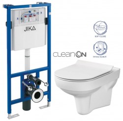 JIKA predstenový inštalačný systém bez tlačidla + WC CERSANIT CITY NEW CLEANON + WC SEDENIE SLIM (H895652 X CI2)