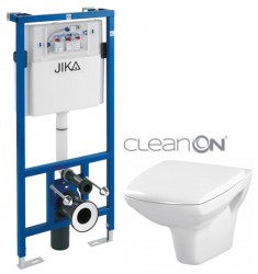 JIKA predstenový inštalačný systém bez tlačidla + WC CERSANIT CLEANON CARINA + SEDÁTKO (H895652 X CA1)