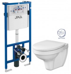 JIKA predstenový inštalačný systém bez tlačidla + WC CERSANIT DELFI + SOFT SEDADLO (H895652 X DE2)