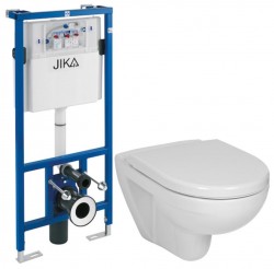 JIKA predstenový inštalačný systém bez tlačidla + WC JIKA LYRA PLUS + SEDÁTKO DURAPLAST (H895652 X LY6)