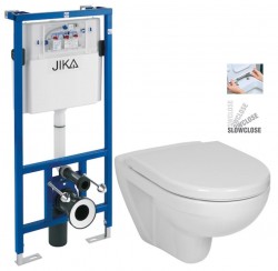 JIKA predstenový inštalačný systém bez tlačidla + WC JIKA LYRA PLUS + SEDÁTKO DURAPLAST SLOWCLOSE (H895652 X LY5)