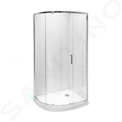 JIKA - Tigo Sprchovací kút štvrťkruh, strieborný lesklý profil, 780 mmx980 mmx1950 mm – transparentné sklo (H2512110026681)
