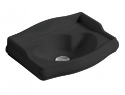 KERASAN - RETRO keramické umývadlo 41x30cm, bez otvoru pre batériu, bez prepadu, čierna mat (103331)