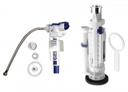 KERASAN - Splachovacia súprava s DUAL tlačidlom, spodné napúšťanie 3/8