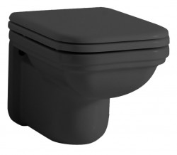 KERASAN - WALDORF závesná WC misa, 37x55cm, čierna mat (411531)