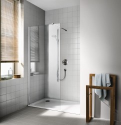 KERMI - Cada XS strieborná lesk Walk-in WALL 1000/2000 číre sklo s CadaClean CKTWF10020VPK (CKTWF10020VPK)