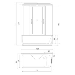 KERRA - Kabína s hydromasážou XL 150/85 (5907548104120)