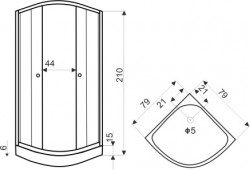 KERRA - Kabína sprchová Classic 80 čierna + batéria (5907548113320)