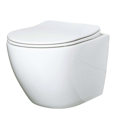 KERRA - Miska WC závesná Delos so sedátkom (biele lesklé) (5907548114099)