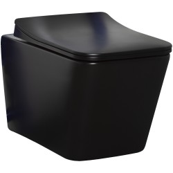 KERRA - Miska WC závesná Tinos BLM so sedadlom (čierny mat) (5907548115263)