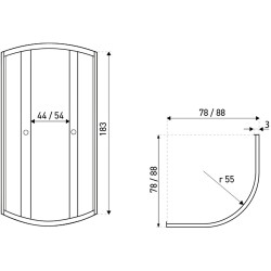 KERRA - Sprchovací kút Biely Pixel 80 (bez vaničky) (5907548117373)