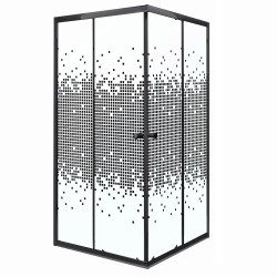 KERRA - Sprchovací kút Čierny Pixel SQ 80 (bez vaničky) (5907548118301)
