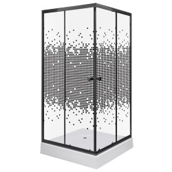KERRA - Sprchovací kút Čierny Pixel SQ 90 (s vaničkou) (5907548118356)